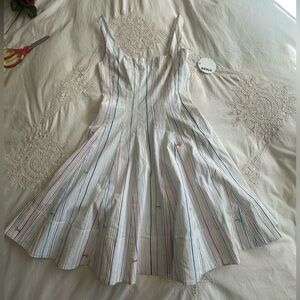 NWT STAUD Mini Wells Dress, Rainbow, Size 0